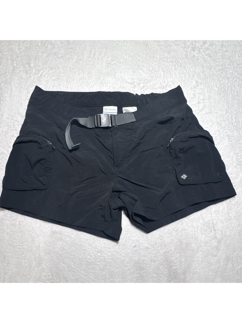Columbia Women's Black Cargo Shorts Belted Zipper Pocket Size S